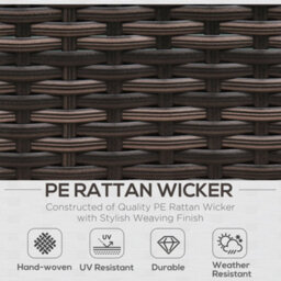 Outsunny 8Pc Rattan Sofa Garden Furniture Aluminium Outdoor Patio Set Brown - thumbnail 4
