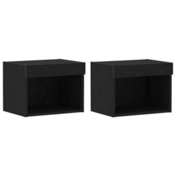Walplus Tv Cabinet 2 Pcs Black Oak 40 X 30 X 30 Cm Engineered Wood - thumbnail 2