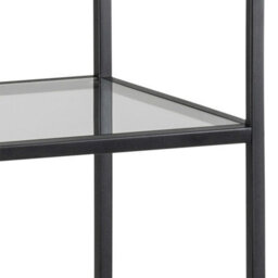 Wyld Haus El Paso Narrow Black Metal And Glass Bookcase, 3 Shelves - thumbnail 7