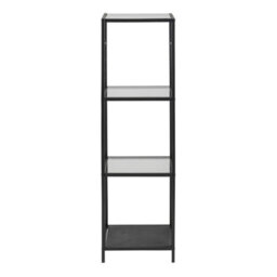 Wyld Haus El Paso Narrow Black Metal And Glass Bookcase, 3 Shelves - thumbnail 5