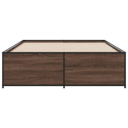 Berkfield Bed Frame Without Mattress Brown Oak 120X200 Cm - thumbnail 4