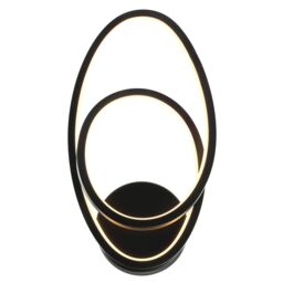 GoodHome Pegmati Matt Black Paint Effect Wired Led Wall Light - thumbnail 2