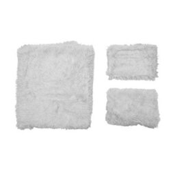 Darphe Light Grey 3Pcs Single Side Faux Mink Fleece Bedding Duvet Cover With 2 Pillowcases - thumbnail 8