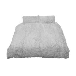 Darphe Light Grey 3Pcs Single Side Faux Mink Fleece Bedding Duvet Cover With 2 Pillowcases - thumbnail 3