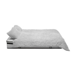 Darphe Light Grey 3Pcs Single Side Faux Mink Fleece Bedding Duvet Cover With 2 Pillowcases - thumbnail 5