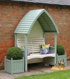 AFK Wooden Garden Arbour 'cottage' In Sage And Cream - thumbnail 3
