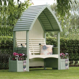 AFK Wooden Garden Arbour 'cottage' In Sage And Cream - thumbnail 2