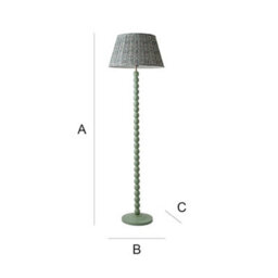 Valuelights Bobbins Pastel Green Floor Lamp With Floral Pleated Shade - thumbnail 9