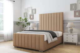 "Sloomy California Latte Dumfries Bed Frame With 50"" Upholstered Headboard 4' Small Double" - thumbnail 2