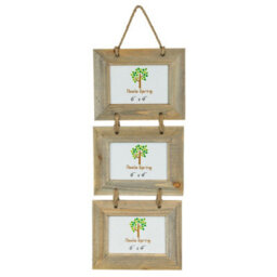 "Nicola Spring Rustic Wooden Hanging 3 Photo Frame - 6 X 4"" - Natural" - thumbnail 1