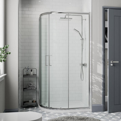 Affine 1200 X 800mm Left Hand Offset Quadrant Shower Enclosure Framed 8mm Safety Glass - image 1