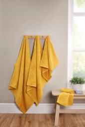 Rapport Home Safari Bath Towel Pure Cotton Mustard Yellow - thumbnail 2