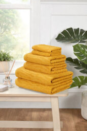 Rapport Home Safari Bath Towel Pure Cotton Mustard Yellow - thumbnail 4
