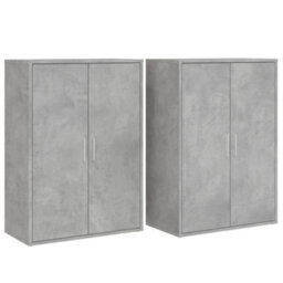 Berkfield Sideboards 2 Pcs Concrete Grey 60X31X84 Cm Engineered Wood - thumbnail 2