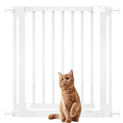 Bettacare Wooden Elegance Dog Gate, White, 79Cm - 87Cm, Pressure Fit Pet Gate, 57Cm Extra Wide Doorway, Easy Installation - image 1