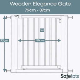 Bettacare Wooden Elegance Dog Gate, White, 79Cm - 87Cm, Pressure Fit Pet Gate, 57Cm Extra Wide Doorway, Easy Installation - thumbnail 3