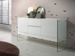 Angel Cerda Stylish White Wood And Glass Sideboard For Modern Interiors - thumbnail 2