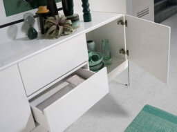 Angel Cerda Stylish White Wood And Glass Sideboard For Modern Interiors - thumbnail 4
