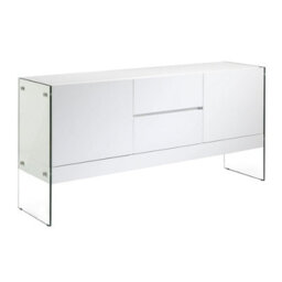 Angel Cerda Stylish White Wood And Glass Sideboard For Modern Interiors