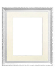 Frames By Post Shabby Chic White Frame With Ivory Mount For Image Size A2