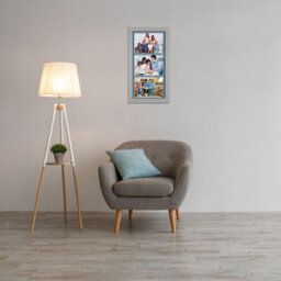 AK Frames 16X8 Light Grey Modern Multi Photo Frame With Pompadour Mount - Holds 3 Apertures (3X) 7X5 Photos - thumbnail 3