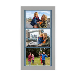 AK Frames 16X8 Light Grey Modern Multi Photo Frame With Pompadour Mount - Holds 3 Apertures (3X) 7X5 Photos