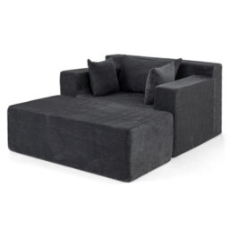 Single Foam Sofa With Ottoman Cozy Corduroy Bean Bag Chair - thumbnail 4