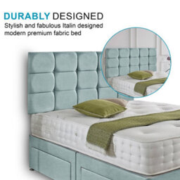 Dining Tables Rio Matching Headboard Divan Set, 2 Drawer On Same Side With Sprung 1500 Comfort Mattress - Double - thumbnail 3
