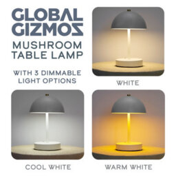 Global Gizmos 25Cm Mushroom Table Lamp - White - thumbnail 9