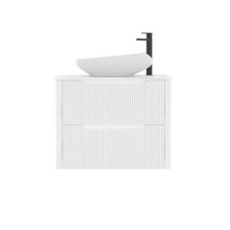 Royal Bathrooms Avenza 600mm Matt White Wall Hung Bathroom Countertop Vanity Unit 2 Drawer With Nova Basin - thumbnail 6