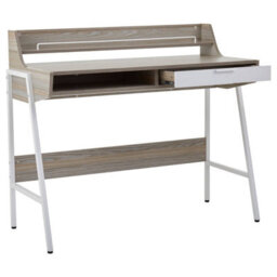 Orsina Contemporary Light Oak Veneer Desk,writing Table With Powder-Coated Metal Legs,versatile Office Furniture - thumbnail 2