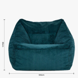 icon Natalia Large Beanbag And Round Footstool Corduroy Teal - thumbnail 8