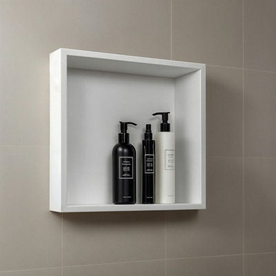 Fino Stone Stone Wall Niche Recessed Waterproof Shelf 30Cm X 30Cm Matt White - image 1