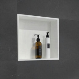 Fino Stone Stone Wall Niche Recessed Waterproof Shelf 30Cm X 30Cm Matt White - thumbnail 2