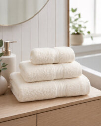 Bellissimo Home Regal Cotton Bath Sheet Cream With Jacquard Border - thumbnail 2