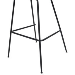 Beliani Set Of 2 Counter-Height Velvet Bar Chairs, Cream Upholstery, Black Steel Frame - thumbnail 8