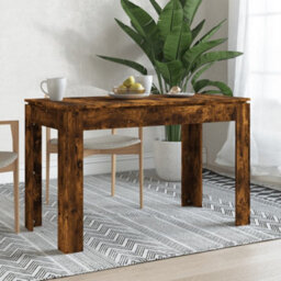 Berkfield Dining Table Smoked Oak 120X60X76 Cm Engineered Wood