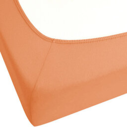 Beliani Fitted Sheet Janbu Cotton 90 X 200 Cm Orange - thumbnail 7