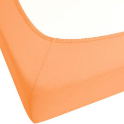 Beliani Fitted Sheet Janbu Cotton 90 X 200 Cm Orange - thumbnail 5