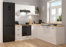 Impact Furniture Kitchen Wall Cabinet 500mm Unit Modern Complete Cupboard 50Cm 1 Door White Chalk Gloss Slab Front - Junona - thumbnail 2