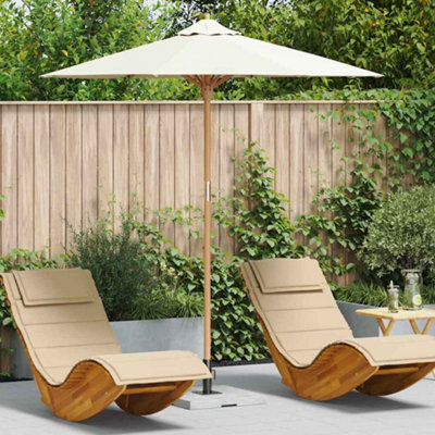 Berkfield Garden Parasol Cream White 217 X 217 X 230 Cm Bamboo - image 1