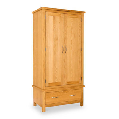 Newlyn Oak Double Wardrobe With Drawers - By Roseland Furniture - image 1