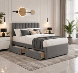 Orthopaedic Divan Bed With Storage Drawers Grey - thumbnail 1