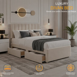 Orthopaedic Divan Bed With Storage Drawers Grey - thumbnail 7