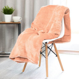 Bravich Hibernate Cosy Collection Soft Faux Mink Throw Thick Luxury Blanket - Blush Pink - thumbnail 2
