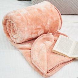 Bravich Hibernate Cosy Collection Soft Faux Mink Throw Thick Luxury Blanket - Blush Pink