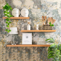 Harbour Housewares 60Cm Floating Wall Shelves- Brown - Photo Gallery Bookshelf Wall Shelves For Storage & Display - Set Of 6 - thumbnail 7