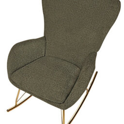 Wyld And Coco Dark Green Bouclé Rocking Chair With Metal Legs, W74 X D99 X H99Cm - thumbnail 6