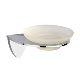 Plum&clay Melody Wall Mounted Bathroom Soap Holder Chrome & Glass Dish