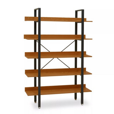 Orsina 5 Tier Red Pomelo Shelves & Black Frame Shelf Unit,office Wall Shelving,five-Tiered Display Unit For Decor - image 1